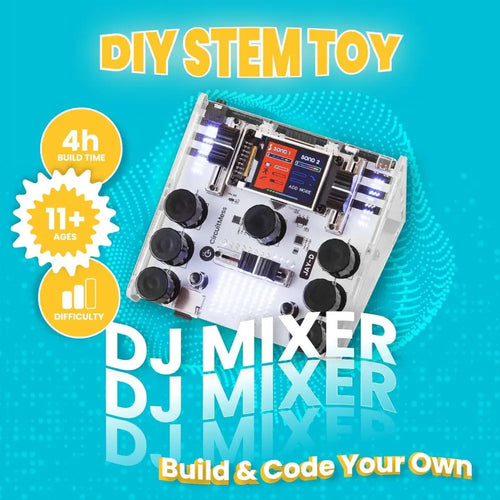 CircuitMess Jay-D - DJ Mixtable Kit, Learn Electronics and Coding STEM Building Toy, Music Education Kit, Solder kit, Science kit for Ages 11 Years and Up