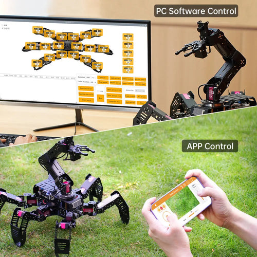 SpiderPi Pro: Hiwonder Hexapod Robot with AI Vision Robotic Arm Powered by Raspberry Pi 5 (Paspberry Pi 5 8GB Included)