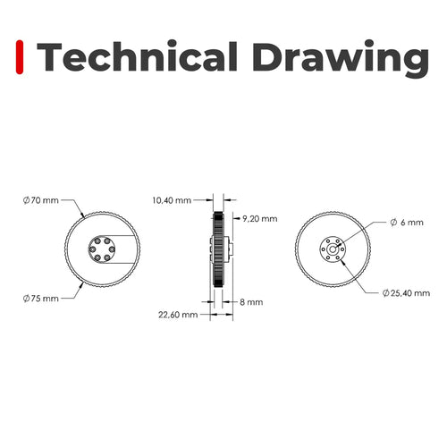 Flexible Wheel with D-Shaft Connection