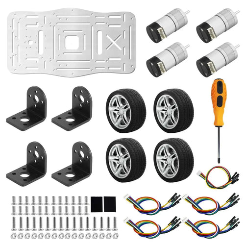 Yahboom Mini Robot Car Chassis, 310 Encoder Motor, Single Layer (EN Manual)