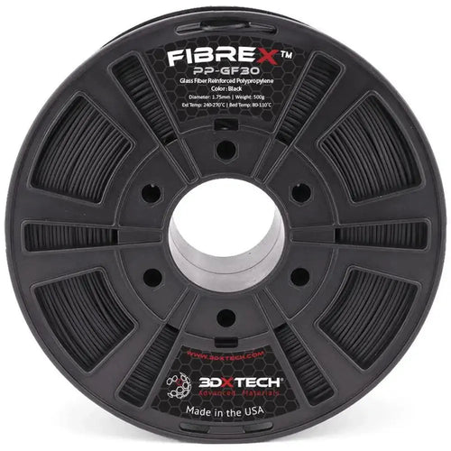 3DXTech FibreXT PP+GF30 Polypropylene 1.75mm - Black