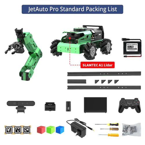 JetAuto Pro ROS Robot Car with Vision Robotic Arm Powered by Jetson Nano Support SLAM Mapping/Navigation/Python (Standard Kit with Jetson Nano 4GB）