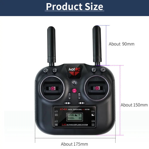 RC Hotrc HT-8A 2.4G 8CH Transmitter HT8A Remote Control with PWM Receiver For RC Drone and Smart Car