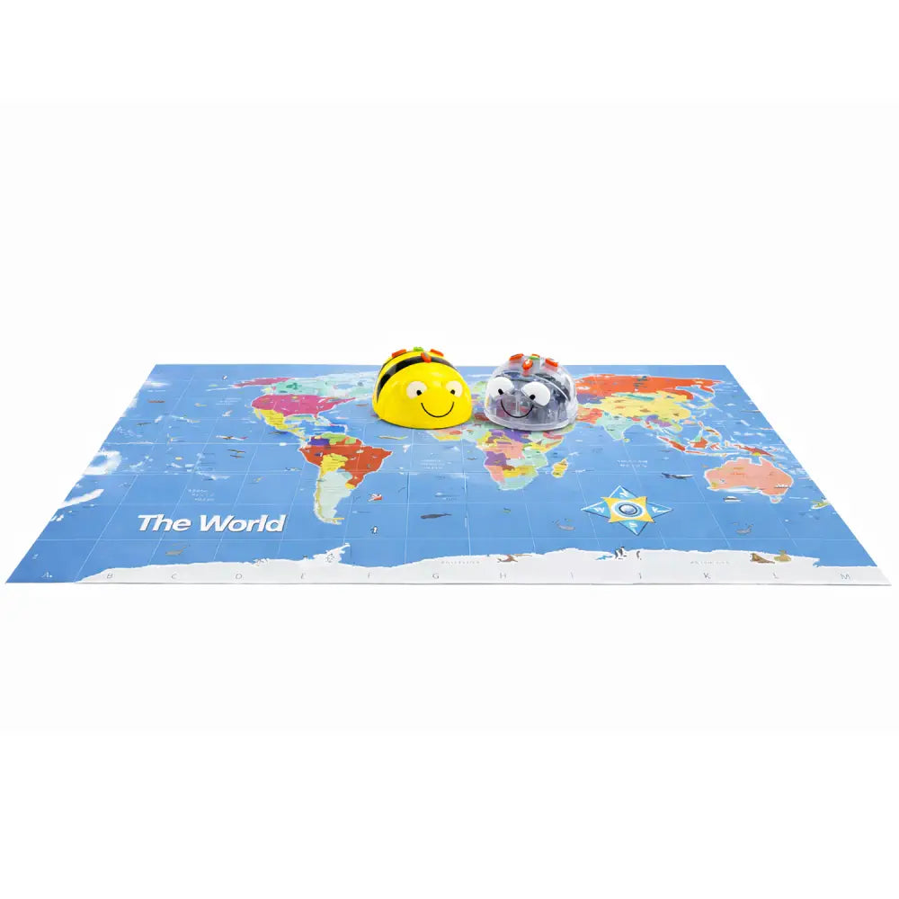 TTS World Outdoor &amp; Classroom Map - Bee-Bot &amp; Blue-Bot Compatible, Weather-Resistant Geography Wall / Floor Mat, Interactive Coding &amp; Spatial Learning, STEAM Education | 80×145 cm
