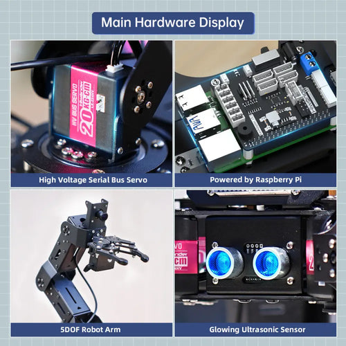 SpiderPi Pro: Hiwonder Hexapod Robot with AI Vision Robotic Arm Powered by Raspberry Pi 5 (Paspberry Pi 5 8GB Included)