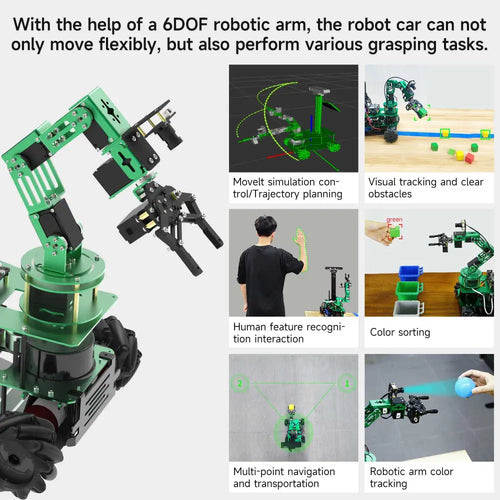 Yahboom Rosmaster X3 Plus 6-DOF Robotic Arm with AI Vision and Voice Control RaspberryPi Version(With RaspberryPi 5 16G Board)