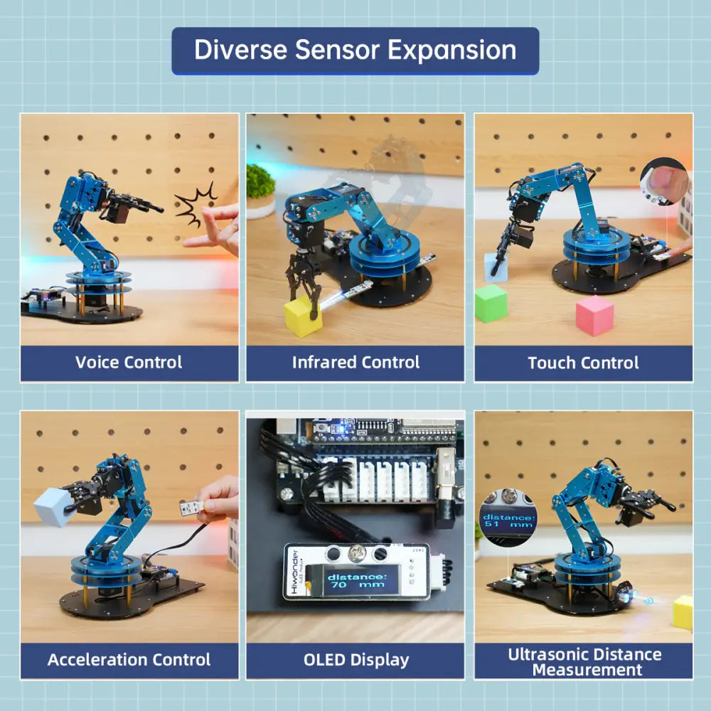 Hiwonder LeArm AI Desktop Robot Arm with AI Vision &amp; Voice Interaction, Support Arduino Programming &amp; Sensor Expansion (Intermediate Kit)