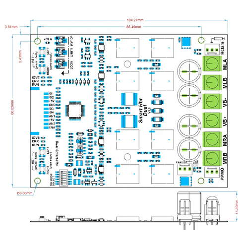 Dual Channel Motor Driver ESC DC Motor Controller Speed Control 8-30V 50A/Channel