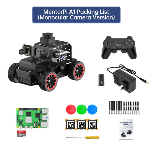 Hiwonder Raspberry Pi 5 Robot Car MentorPi A1 Ackermann Chassis ROS2 Support SLAM &amp; Autonomous Driving (Monocular Camera/with Raspberry Pi 5 8GB)