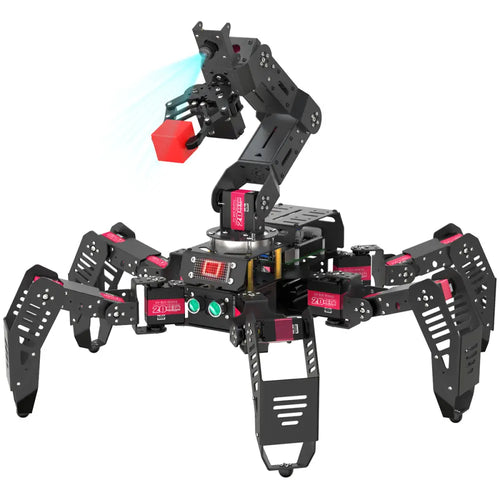 SpiderPi Pro: Hiwonder Hexapod Robot with AI Vision Robotic Arm Powered by Raspberry Pi (Raspberry Pi 4B 8GB Included)