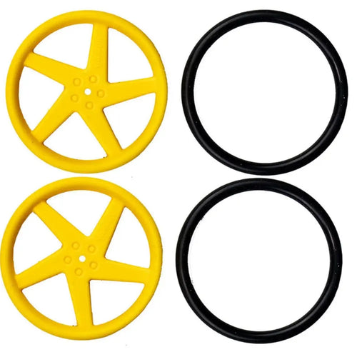 63mm Wheel for TT Motor - Yellow (2pk)