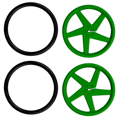 63mm Wheels for D-Shaft Motor - Green (2pk)