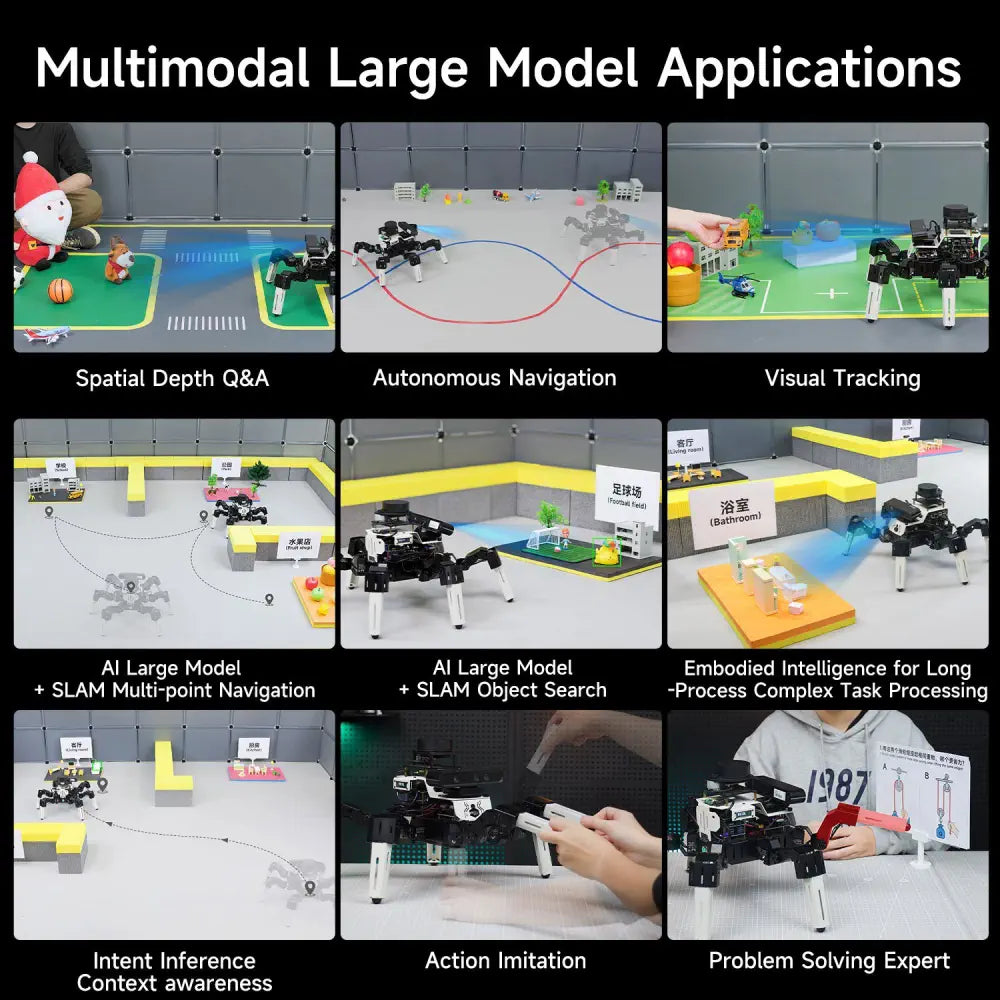 18DOF Muto RS AI Large Model Hexapod Robot ROS2 for Raspberry Pi 5--4ROS Lidar Kit without Raspberry Pi board