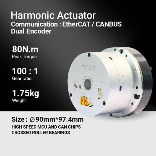 MT RH-20 with brake EtherCAT+CAN harmonic joint motor robot joint motor large hollow design high precision high torque harmonic reducer