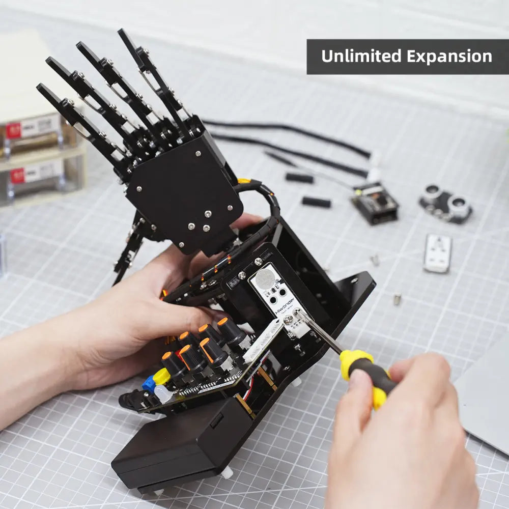uHand UNO Open Source AI Bionic Robot Hand Support Somatosensory Control, Arduino Programming (Advanced Kit - Left Hand)