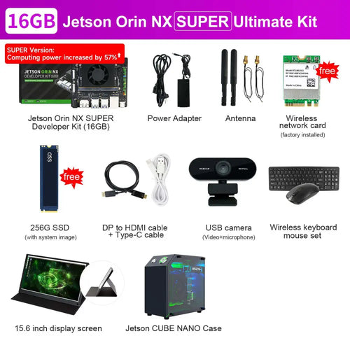 Yahboom Jetson Orin NX 16GB Super Development Kit Based On NVIDIA Core Module For ROS AI Deep Learning(Orin NX 16GB-Ultimate Kit)