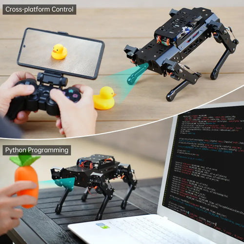 Hiwonder PuppyPi Pro ROS Quadruped Robot, Integrated with AI Large Model (ChatGPT), Supports AI Vision, Voice Interaction, LiDAR, and Robotic Arm Attachment (Pro Kit/ Raspberry Pi 5 8GB)