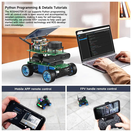Yahboom ROSMASTER X1 AI Robot Jetson Nano Python Programmable Visual Recognition Mapping Navigation Radar Tracking(Superior Ver with NANO SUB Board)