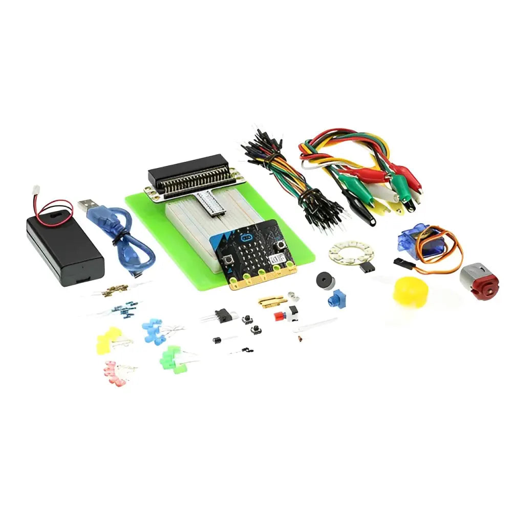 ElecFreaks micro:bit V2 Starter Kit - 24 Accessories, Electronic Components, Breadboard Sensor, Servo &amp; LED Set - Circuit Programming STEM Learning Kit for Kids - Supports MakeCode, Python &amp; JavaScript