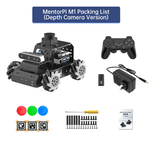 Hiwonder Raspberry Pi 5 Robot Car MentorPi M1 Mecanum-wheel Chassis ROS2 Support SLAM &amp; Autonomous Driving (Depth Camera/without Raspberry Pi 5)