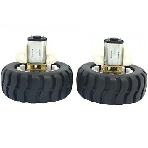 6V N20 Micro Gear Motor w/ Rubber Wheel (1 Pair)