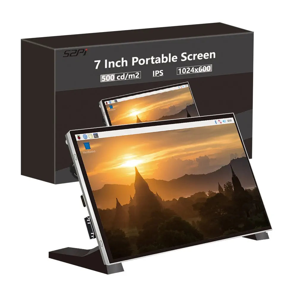 7-Inch 1024x600 IPS Display 60Hz Portable Monitor for RPi Windows PC ...
