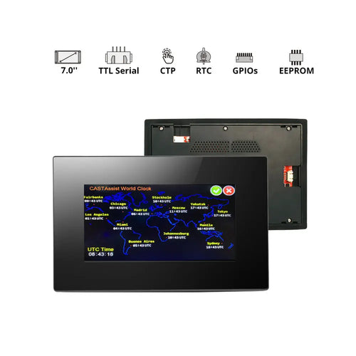 Nextion NX8048P070 7-Inch Intelligent Series Resistive HMI Touch Display w/ Enclosure