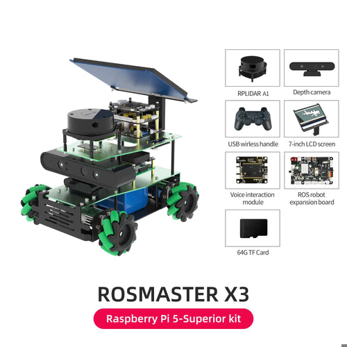 Yahboom ROSMASTER X3 ROS2 Robot with Mecanum Wheel Support SLAM Mapping/Navigation/Python Car Project Research Not included RPi 5 Board(Superior Kit)