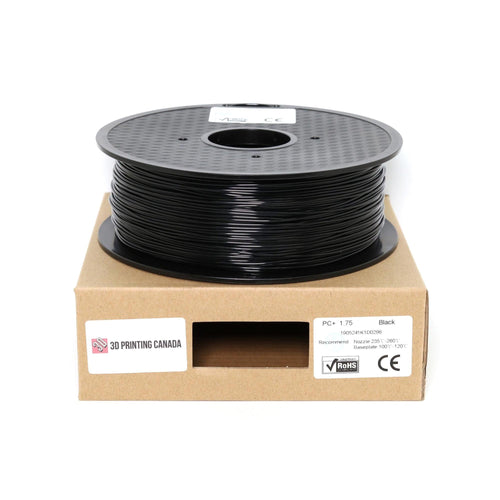 3D Printing Canada Black - Standard PC+ Filament - 1.75mm, 1kg