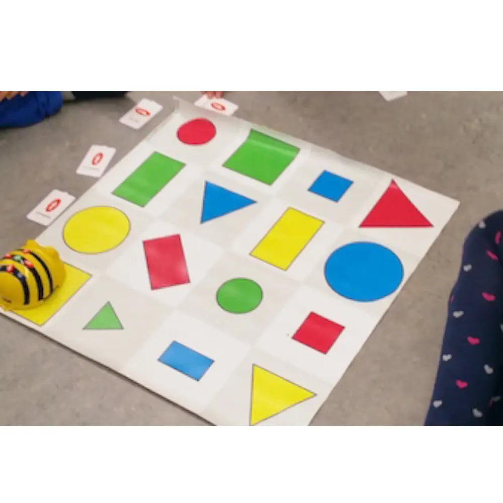 TTS Shapes Color &amp; Size Mat - Durable Floor Mat - Bee-Bot &amp; Blue-Bot Compatible Coding Robot Play - Educational Maths, Geometry, STEM Learning - Classroom Mat | 60x60 cm