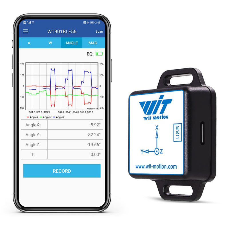 Witmotion WTVB01-BT50 Bluetooth MPU6050 Multi-Cascade High-Stability 3-Axis Vibration Sensor
