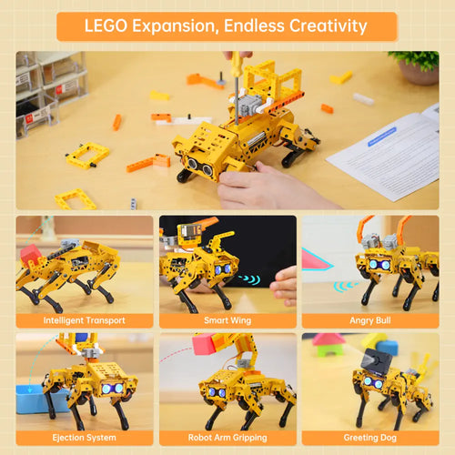 Hiwonder MechDog Pro Open-Source AI Robot Dog with Robot Arm, IoT, AI Voice &amp; Vision Interaction, Python, Arduino &amp; Scratch Programmable