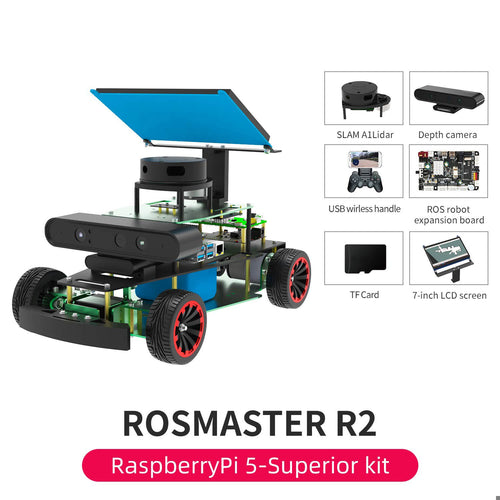 Yahboom Rosmaster R2 ROS2 Robot Ackermann Structure (Superior Version without Raspberry Pi 5 Board)