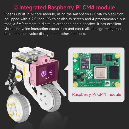 Yahboon Rider-Pi Two Wheel-legged Robot(Raspberry Pi CM4 core module)