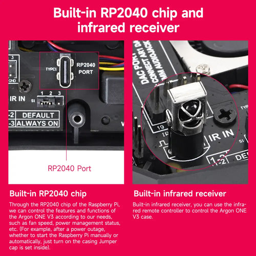 Raspberry Pi 5 Argon ONE V3 M.2 Aluminm Case Kit Built-in 30mm PWN Cooling Fan