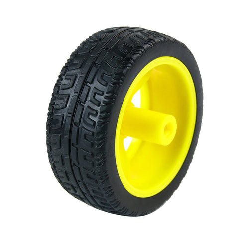 Yahboom 65mm Rubber Wheel Tire Compatible with TT Motor for Smart Car--Yellow