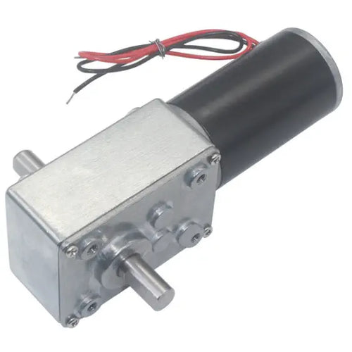 12V 80Rpm High Torque Dual Shaft 31D Motor w/ Worm Gear Reduction