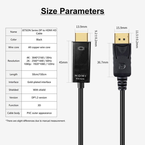 DP to HDMI Cable for JETSON Series--50CM