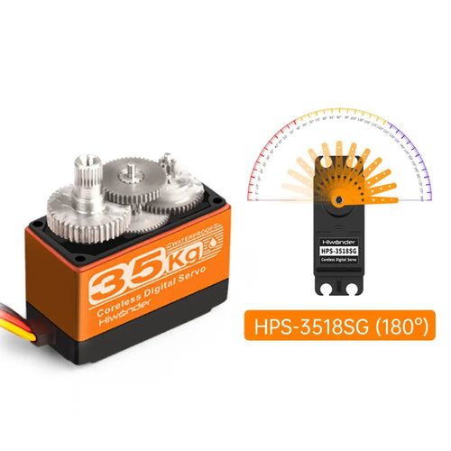 Hiwonder HPS 3518SG 35kg Coreless Digital Servo Metal Gear &amp; Waterproof Servo for Robotic DIY, RC Car w/ 180 Degree Control Angle