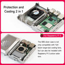 Raspberry Pi 5 Silver ABS Case with PWM Cooling Fan