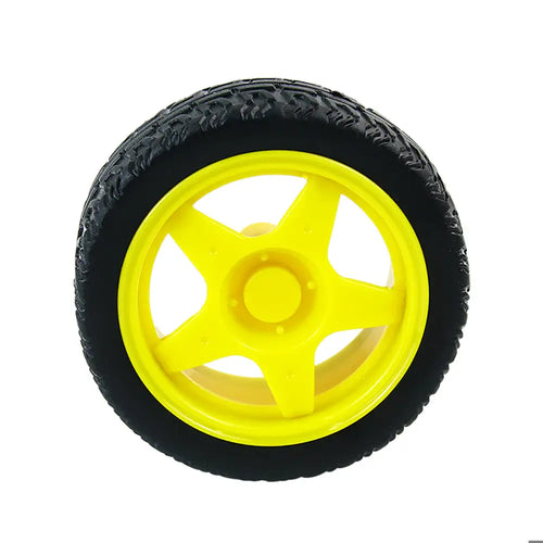 Yahboom 65mm Rubber Wheel Tire Compatible with TT Motor for Smart Car--Yellow