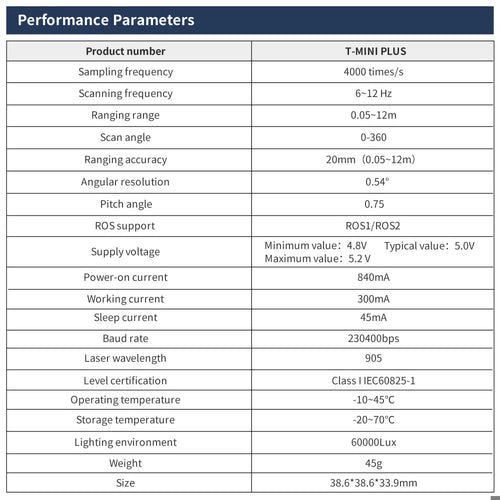 Yahboom T-MINI-Plus Lidar TOF Ranging 12M support ROS1 ROS2