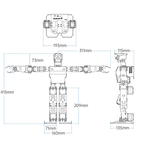 AiNex ROS Education AI Vision Humanoid Robot Kit Powered by Raspberry Pi 5 Inverse Kinematics Algorithm (Standard Kit wIth Raspberry Pi 5 4GB)