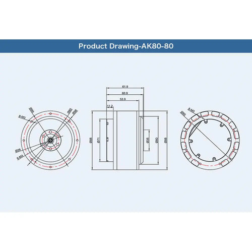 CubeMars AK80-8 KV60 with driver board