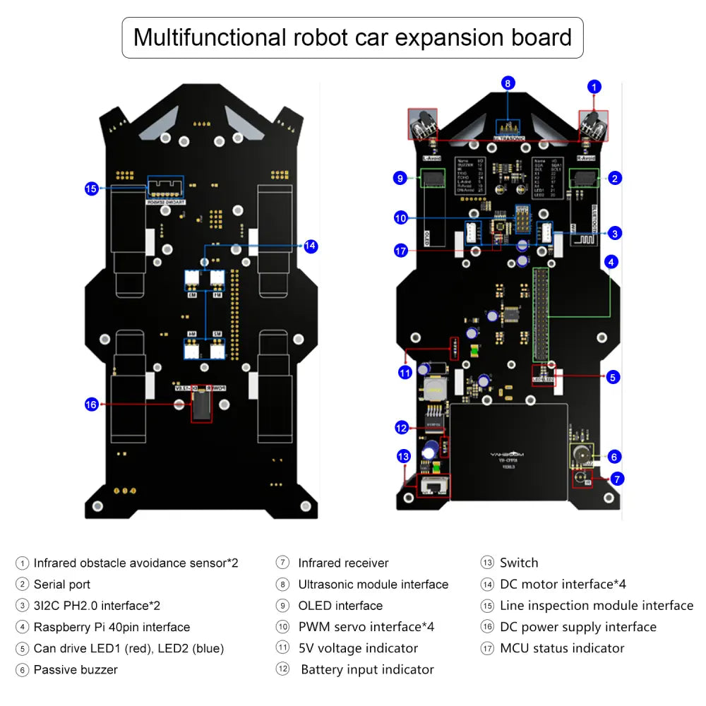 Yahboom Raspbot AI Vision Robot Car with FPV camera for Raspberry Pi 5(With Raspberry Pi 5 8G Board)