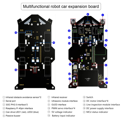 Yahboom Raspbot AI Vision Robot Car with FPV camera for Raspberry Pi 5(With Raspberry Pi 5 8G Board)