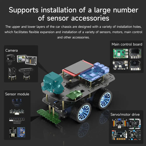 Yahboom MSPM0 Smart Robot Car Aluminum Alloy Chassis Kit-- Two-wheel drive