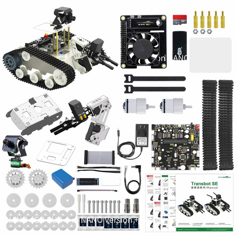 Transbot SE ROS Robot, Python Programming, HD Camera for Raspberry Pi (w/o Board)