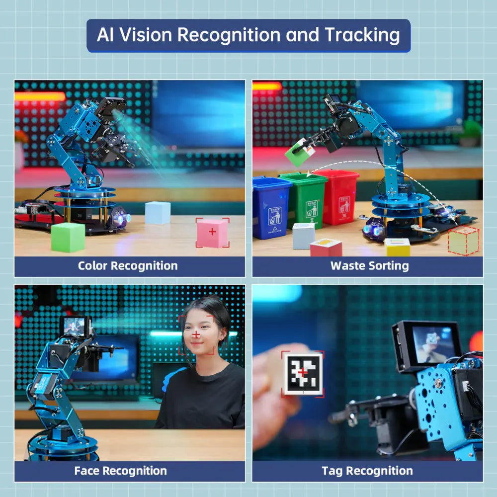 Hiwonder LeArm AI Desktop Robot Arm with AI Vision &amp; Voice Interaction, Support Arduino Programming &amp; Sensor Expansion (Intermediate Kit)