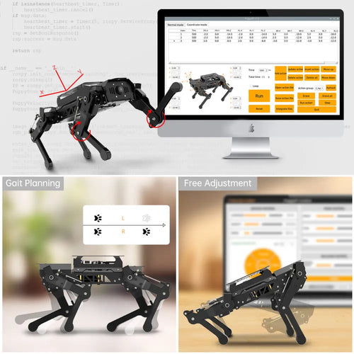 Hiwonder PuppyPi Quadruped Robot w/ AI Vision Powered by RPi ROS Open Source Robot Dog (Standard Kit w/ RPi 4B 4GB)